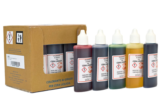 Coloranti per Cera Liquida Confezione da 12 Pezzi da 40 CL