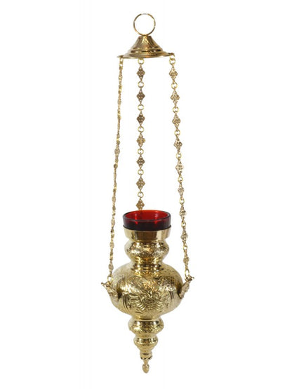 Lampada a Sospensione per Liturgia in Ottone Dorato