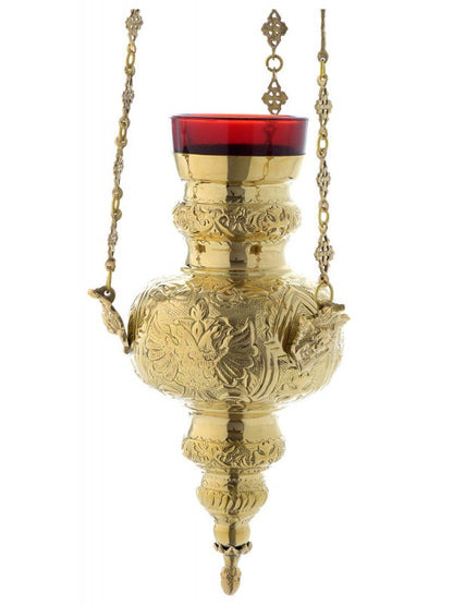 Lampada a Sospensione per Liturgia in Ottone Dorato