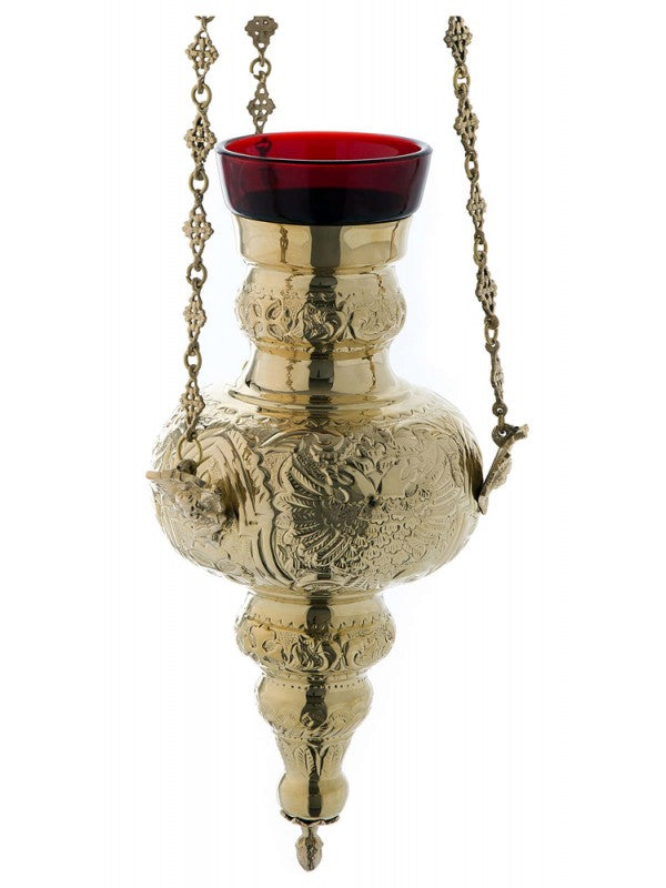 Lampada a Sospensione per Liturgia in Ottone Dorato