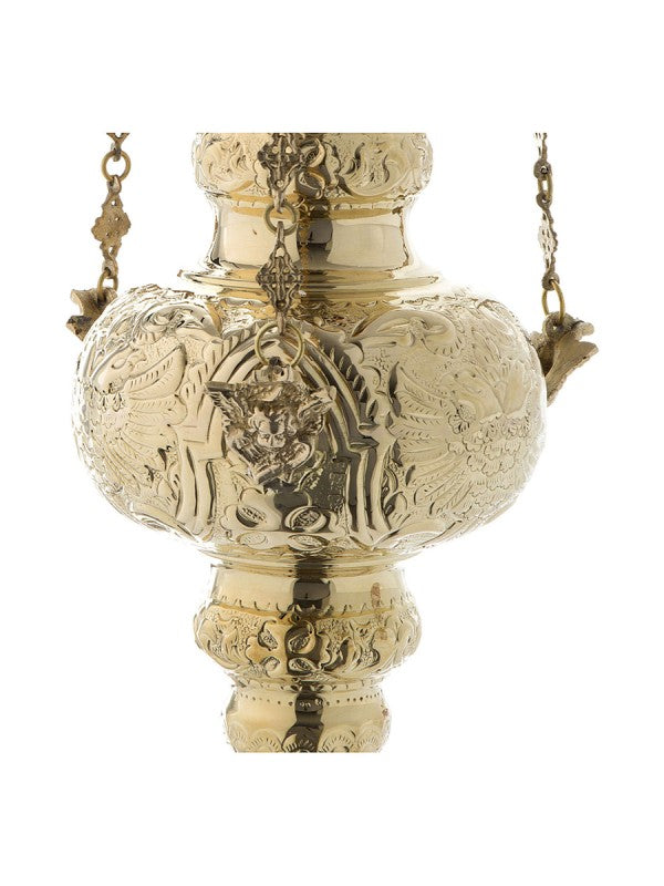 Lampada a Sospensione per Liturgia in Ottone Dorato
