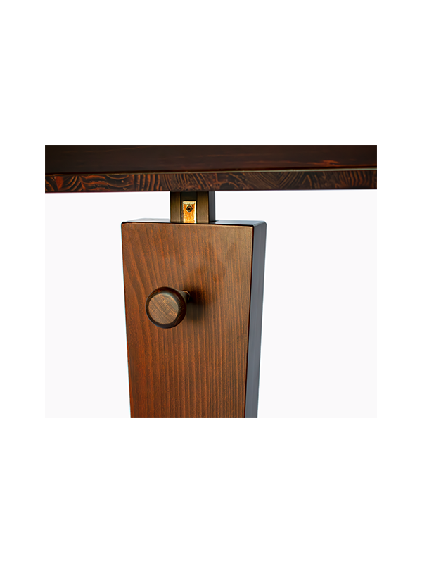 Leggio a Colonna in Legno Noce Massello Altezza 130 Centimetri