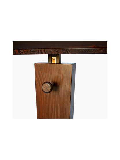 Leggio a Colonna in Legno Noce Massello Altezza 130 Centimetri