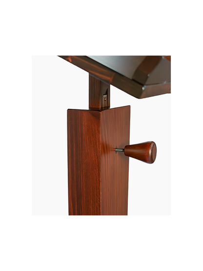 Leggio a Colonna in Legno Noce Massello Altezza 130 Centimetri