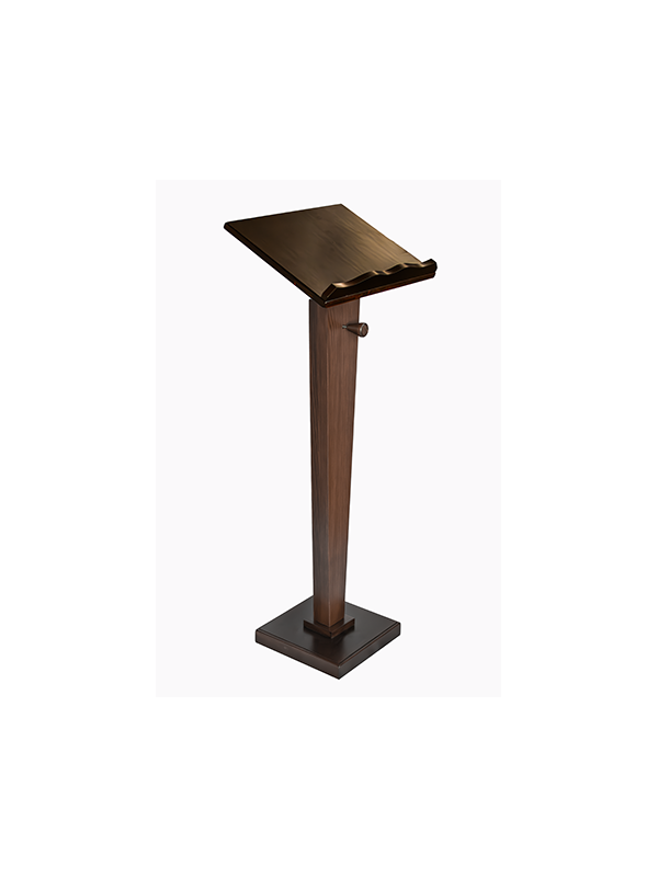 Leggio a Colonna in Legno Noce Massello Altezza 130 Centimetri