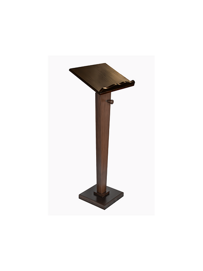 Leggio a Colonna in Legno Noce Massello Altezza 130 Centimetri