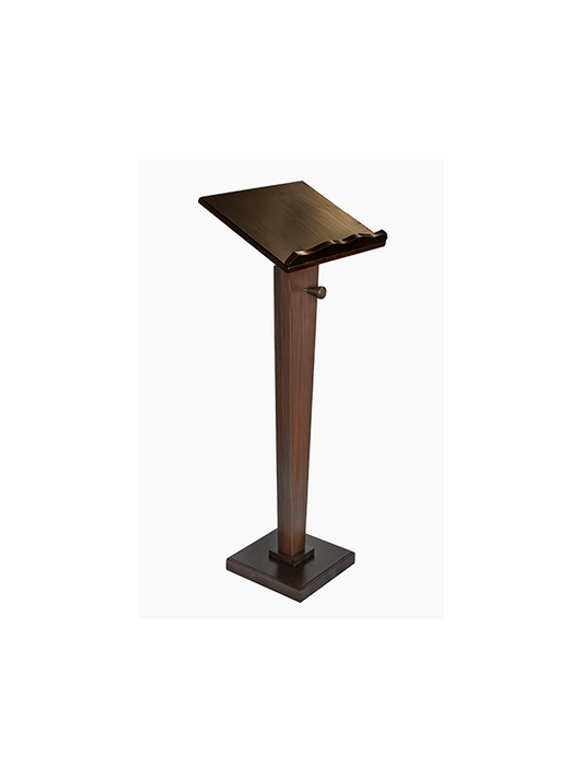 Leggio a Colonna in Legno Noce Massello Altezza 130 Centimetri
