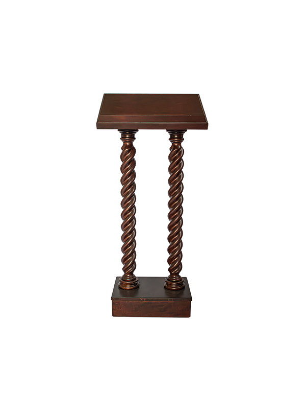 Leggio a Due Colonne in Legno Noce Altezza 130 Centimetri