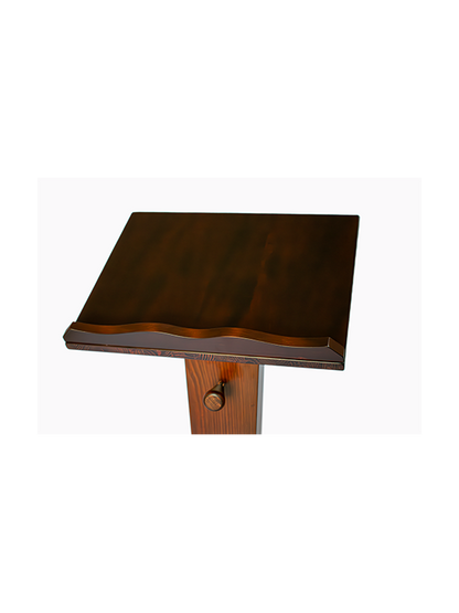 Leggio a Colonna in Legno Noce Massello Altezza 130 Centimetri