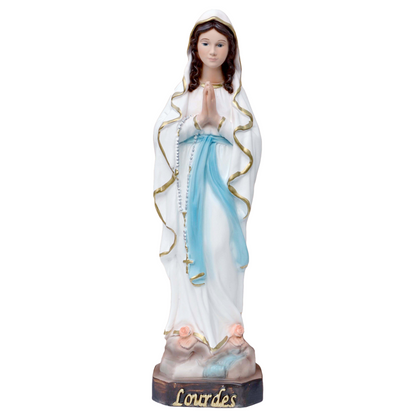 Statua Madonna Lourdes 30 cm in Resina Piena