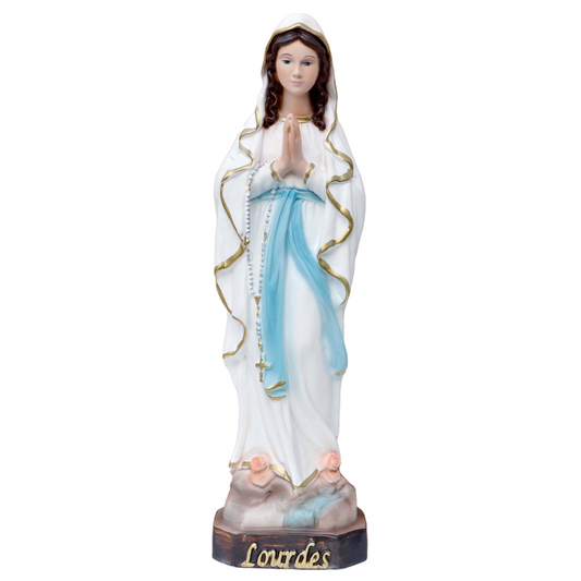 Statua Madonna Lourdes 30 cm in Resina Piena