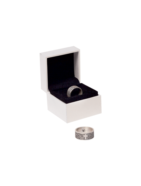 Anello Padre Nostro in Argento Brunito Satinato con Astuccio