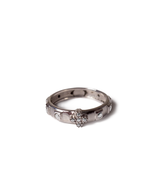 Anello con Croce in Argento e Zirconi con Astuccio