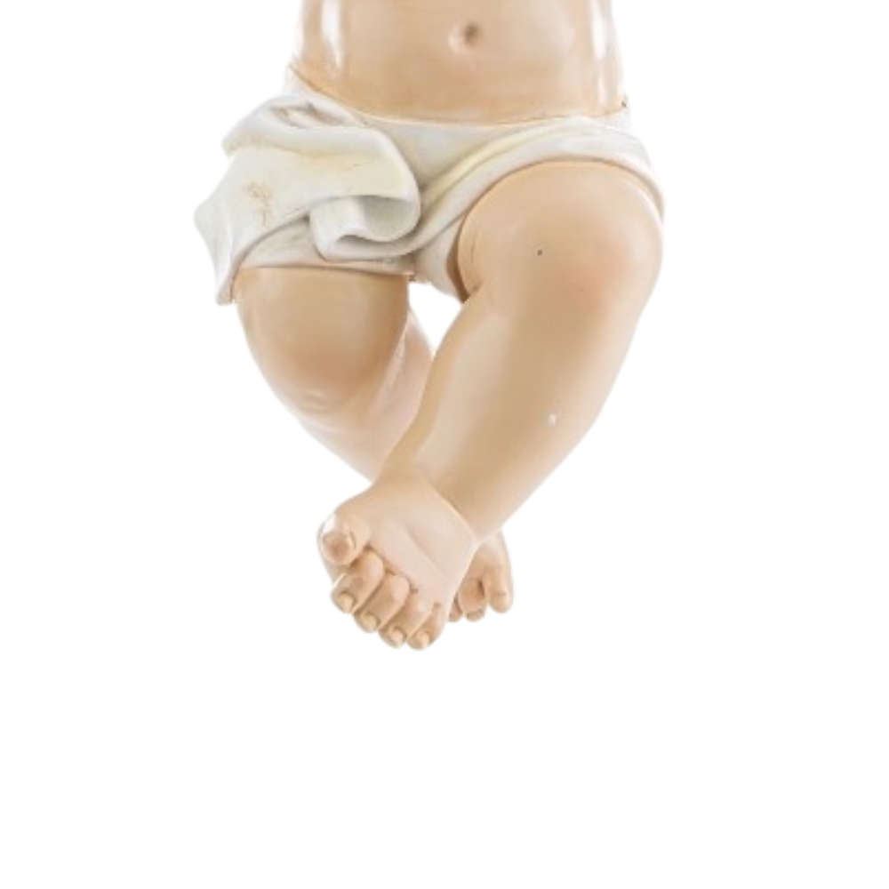 Gesù Bambino in Resina Dipinto a Mano 20 Centimetri