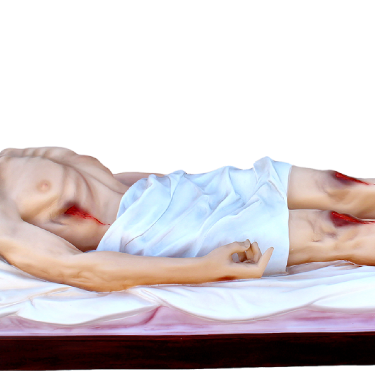 Statua Gesù Morto 160 cm 65x160 cm in Vetroresina