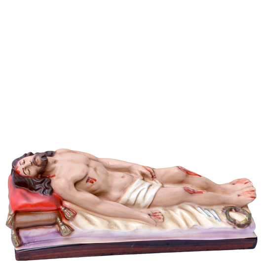 Statua Gesù Morto 27 cm 8x26 cm in Resina Piena