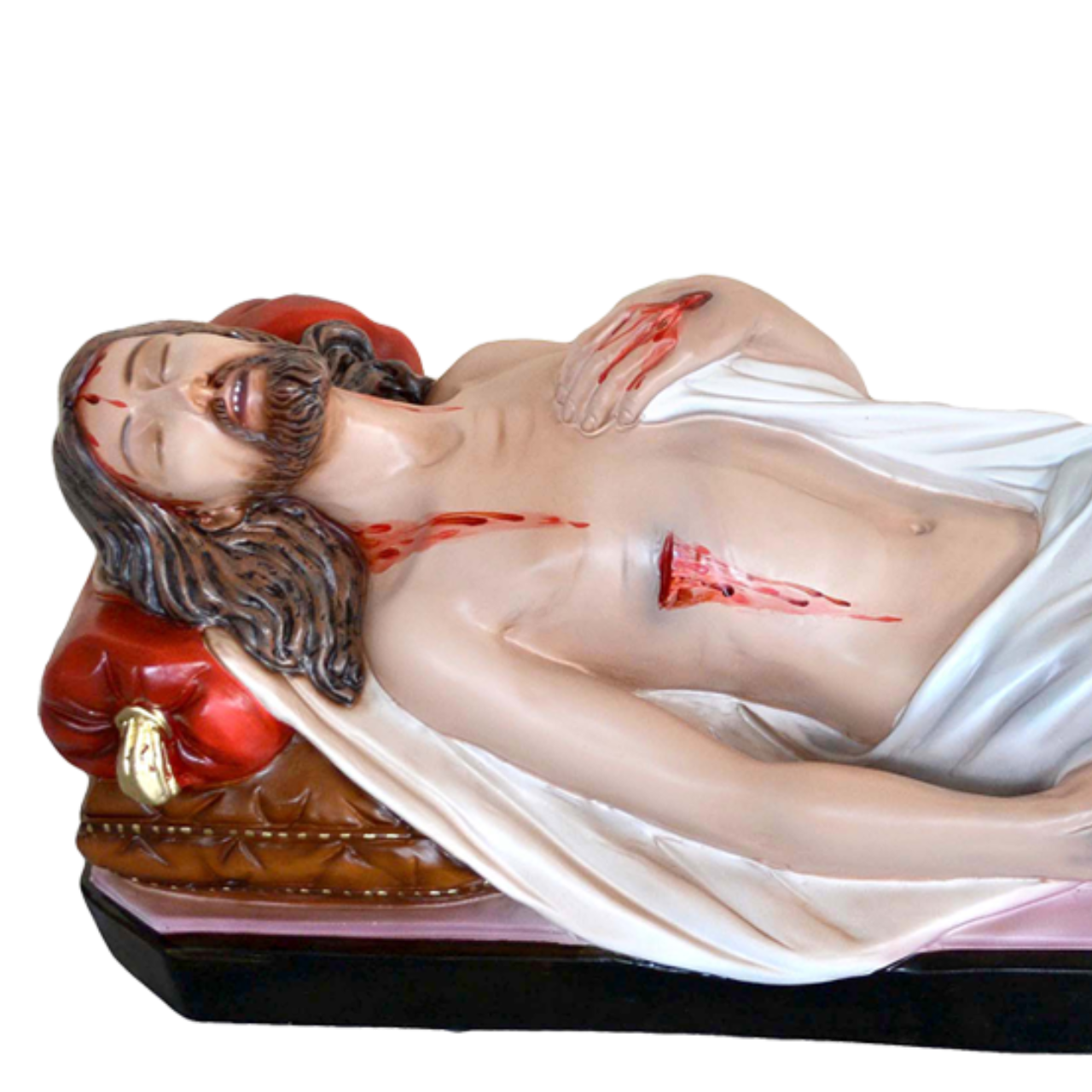 Statua Gesù Morto 80 cm 27x82 cm in Vetroresina