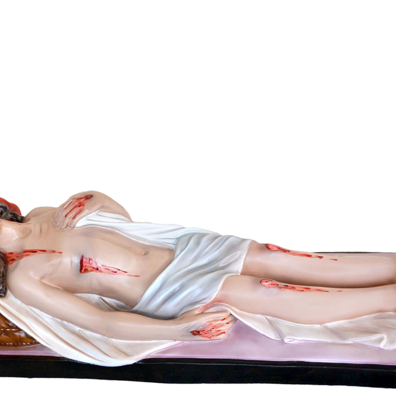 Statua Gesù Morto 80 cm 27x82 cm in Vetroresina