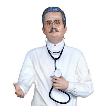 Statua San Giuseppe Moscati 127 cm in Vetroresina