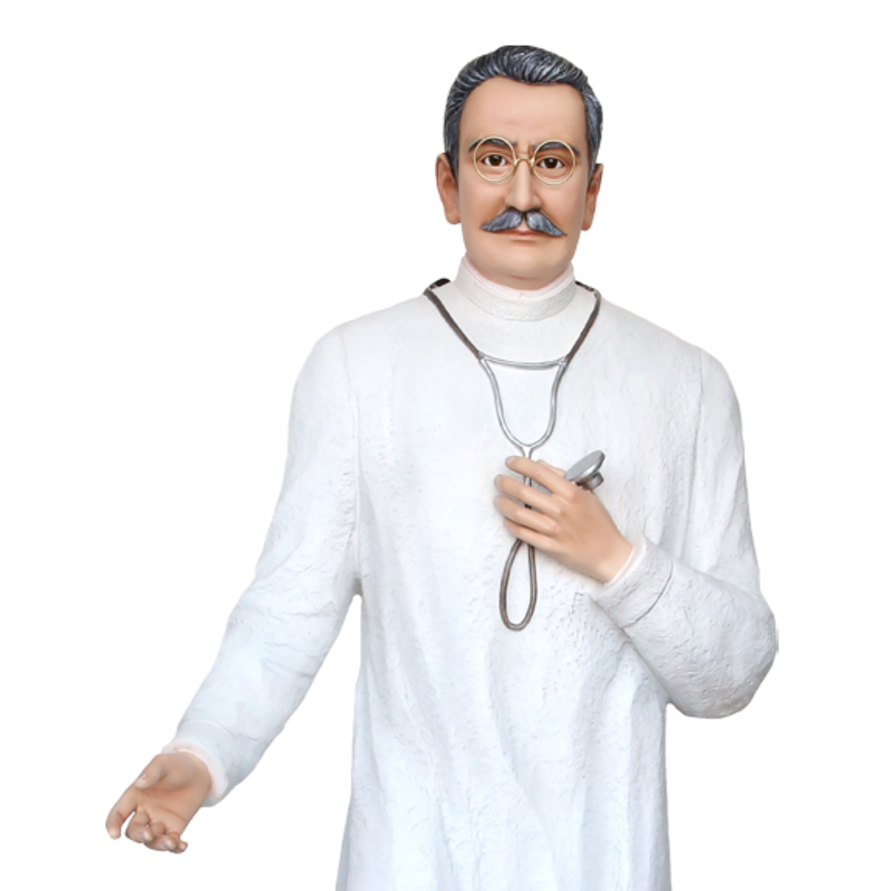 Statua San Giuseppe Moscati 190 cm in Vetroresina