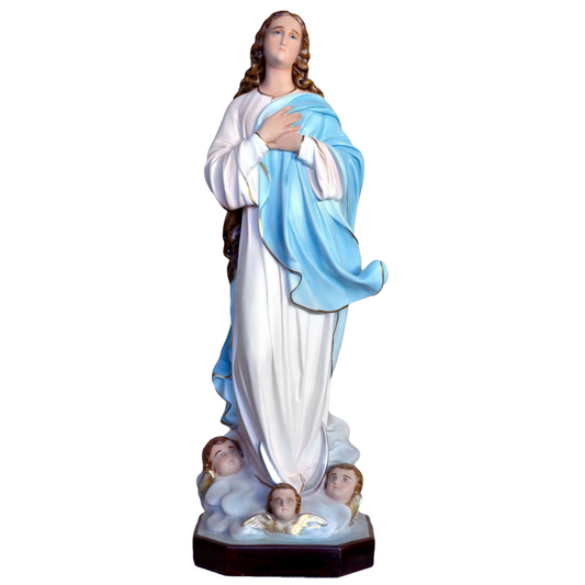 Statua Madonna Assunta del Murillo 100 cm in Vetroresina