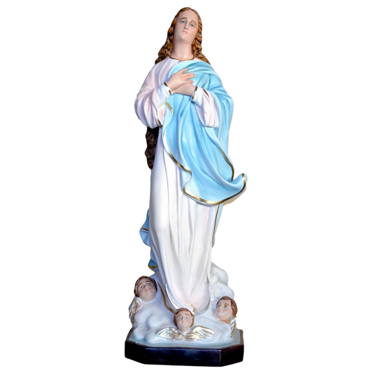 Statua Madonna Assunta del Murillo 130 cm in Vetroresina