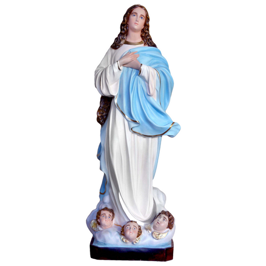 Statua Madonna Assunta del Murillo 155 cm in Vetroresina