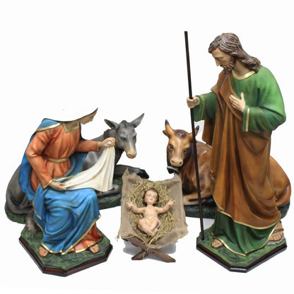 Presepe Natività 5 Pezzi 80 cm in Resina