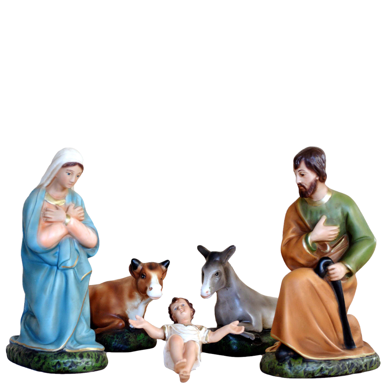 Presepe Natività 5 Pezzi 25 cm in Resina Piena