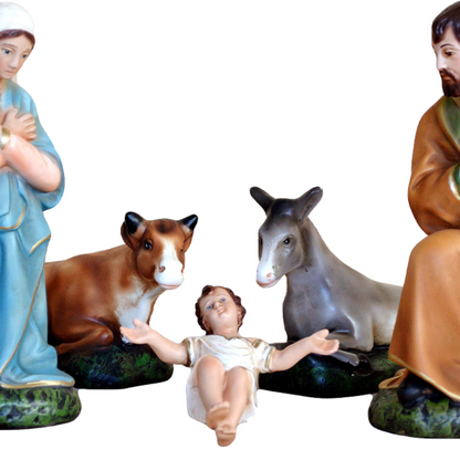 Presepe Natività 5 Pezzi 25 cm in Resina Piena