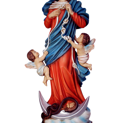 Statua Madonna Maria che Scioglie i Nodi 30 cm in Resina Piena