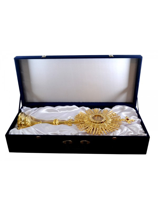 Ostensorio per Ostia Magna in Ottone Dorato Stile Barocco