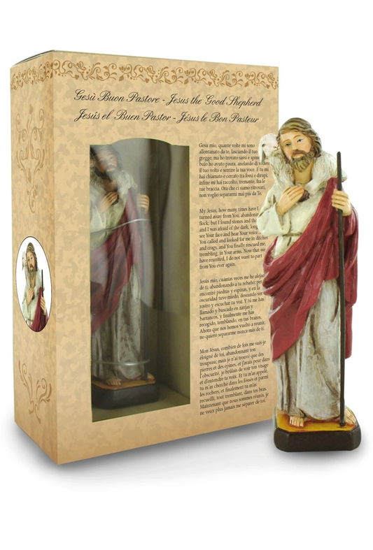 Statuetta in Confezione Regalo Gesù Buon Pastore 12 Centimetri