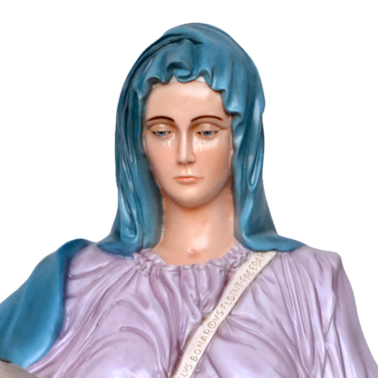 Statua Madonna Pietà 130x150 cm Decorata in Vetroresina