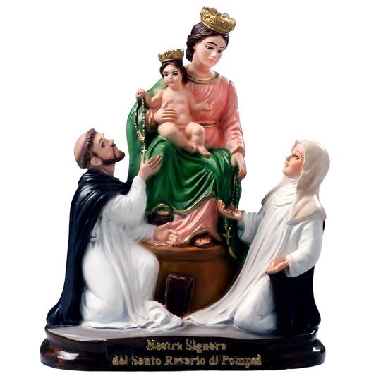 Statua Madonna Pompei 25 cm in Resina Piena
