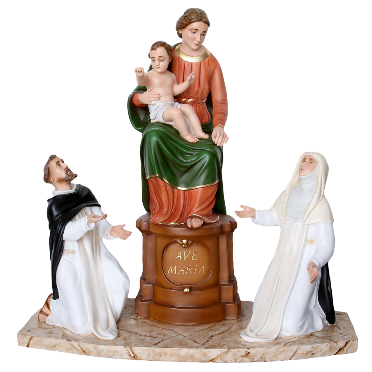 Statua Madonna Pompei 85 cm Personaggi 45x30 cm in Vetroresina