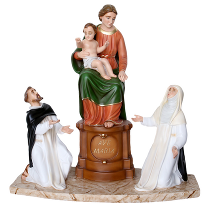Statua Madonna Pompei 85 cm Personaggi 45x30 cm in Vetroresina