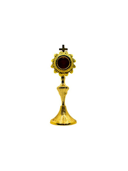 Reliquiario in Ottone Semplice con Croce Altezza 19 Centimetri