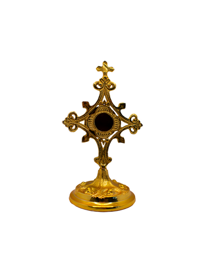 Reliquiario in Ottone Dorato Stile Classico