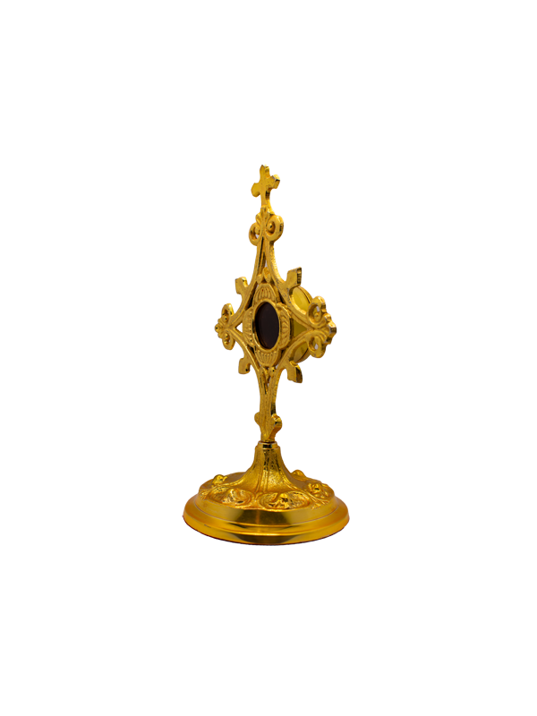 Reliquiario in Ottone Dorato Stile Classico