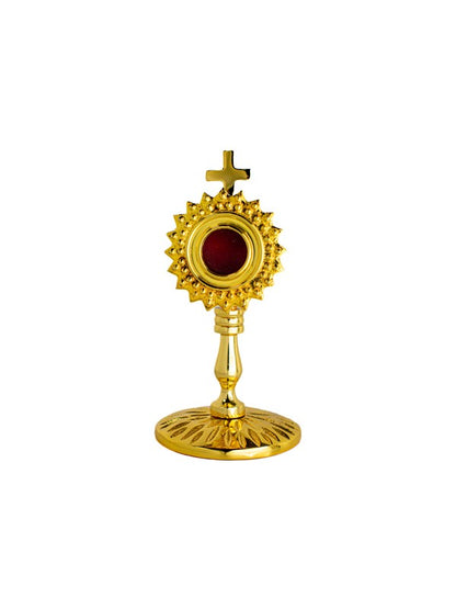 Reliquiario in Ottone Semplice con Croce Altezza 14 Centimetri