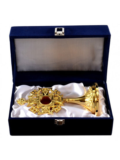 Reliquiario in Ottone Dorato Altezza 21 Centimetri
