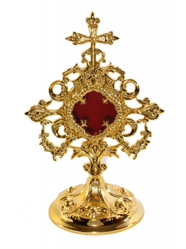 Reliquiario in Ottone Dorato Altezza 23 Centimetri