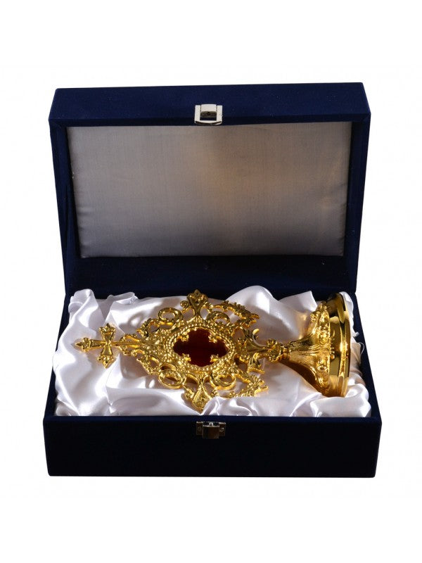 Reliquiario in Ottone Dorato Altezza 23 Centimetri
