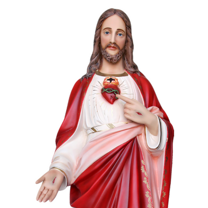 Statua Gesù Sacro Cuore 130 cm in Vetroresina