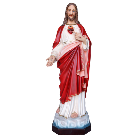 Statua Gesù Sacro Cuore 130 cm in Vetroresina