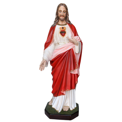 Statua Gesù Sacro Cuore 155 cm in Vetroresina