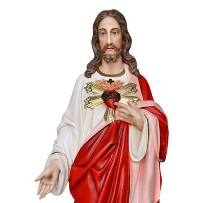 Statua Gesù Sacro Cuore 170 cm in Vetroresina