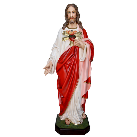 Statua Gesù Sacro Cuore 170 cm in Vetroresina