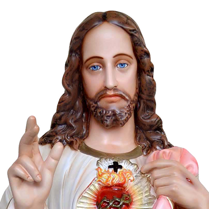 Statua Gesù Sacro Cuore Benedicente 140 cm in Vetroresina